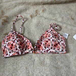 NEW L*SPACE 'Block Party Helena' V-Wire Bralette Bikini Top Size M